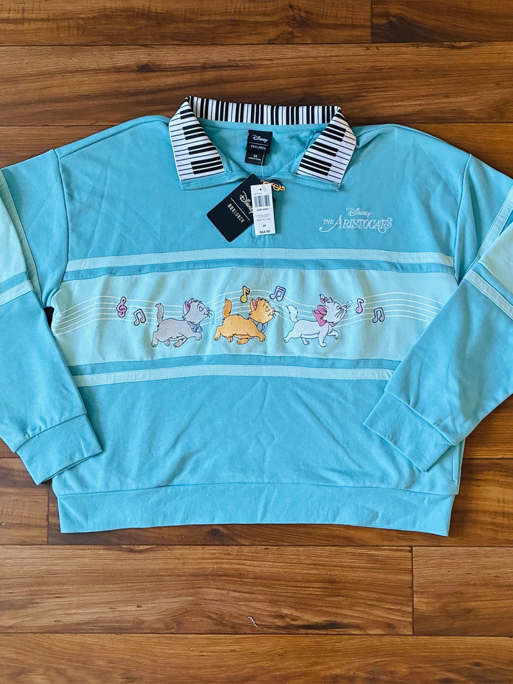 NWT Disney Boxlunch Aristocats Women’s 2XL Music Quarter Zip